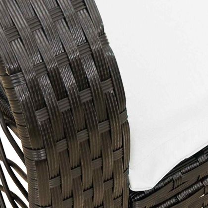 Градински люлеещ стол с възглавници черен полиратан