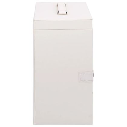 Кутия за бижута 5-слойна с огледало заключваща се бяла