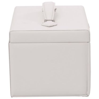 Кутия за бижута 4-слойна с огледало, заключваща се, бяла