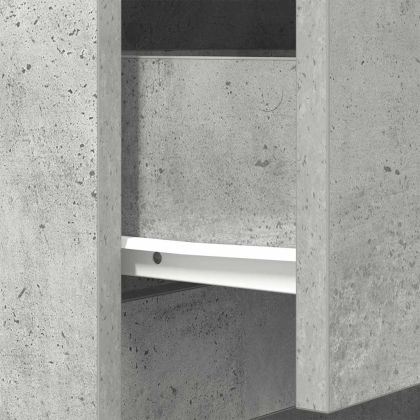 Нощно шкафче, бетонно сиво, 39x35x125 см, инженерно дърво