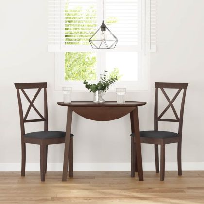 Трапезни столове с възглавници 2бр Кафяв масивна дървесина гума