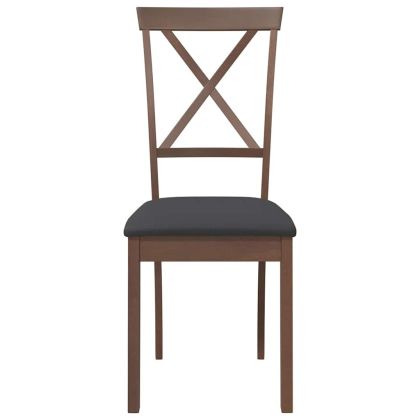 Трапезни столове с възглавници 2бр Кафяв масивна дървесина гума