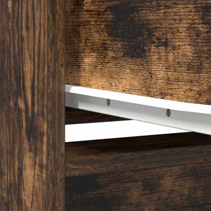 Висок шкаф, опушен дъб, 29,5x34x119,5 см инженерно дърво