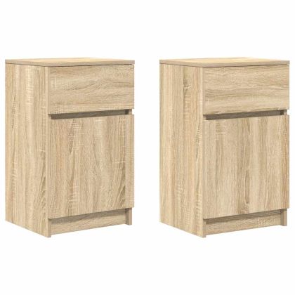 Нощни шкафчета, 2 бр, сонома дъб, 39x35x65 см, инженерно дърво