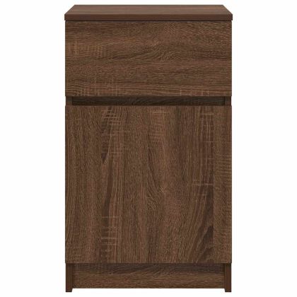 Нощни шкафчета 2 бр кафяв дъб 39x35x65 см инженерно дърво