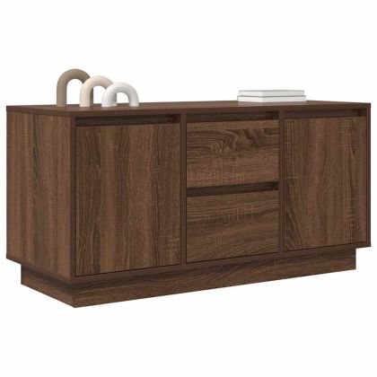 ТВ шкаф с LED осветление, кафяв дъб, 100x41x50 см