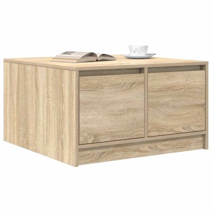 Масичка за кафе с чекмеджета, сонома дъб 70,5x70x40 см