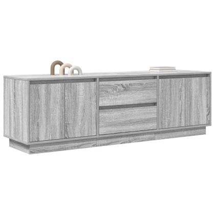 ТВ шкаф с LED осветление, сив сонома, 160,5x41x50 см