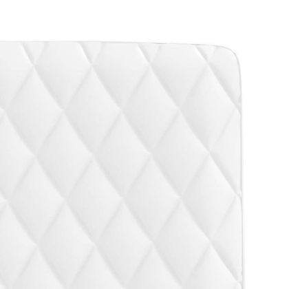 Трапезни столове, 6 бр, бели, изкуствена кожа