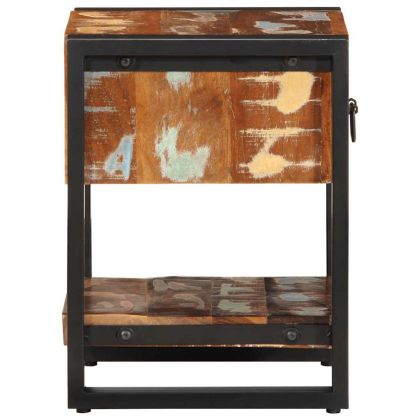 Нощни шкафове 2 бр Многоцветна масивна груба дървесина Манго