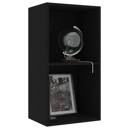 Шкаф за книги Черен 40x30x76,5 cm Инженерна дървесина