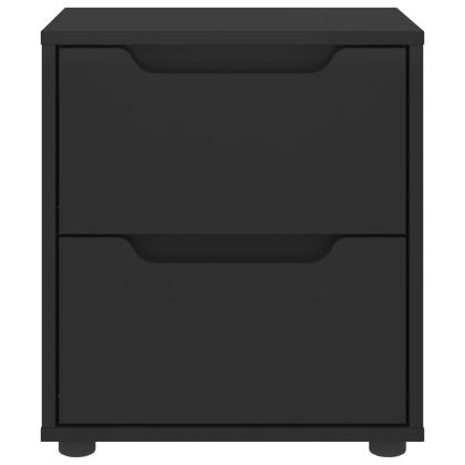 нощно шкафче "VISNES" Черно 45x40x50 cm Изработена дървесина