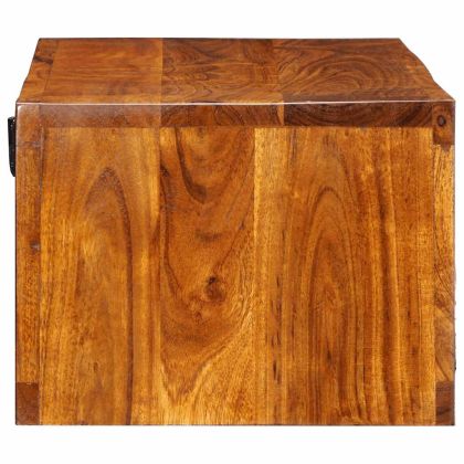 Стенен ТВ шкаф Многоцветен 100x30x22 Масивна дървесина Акация