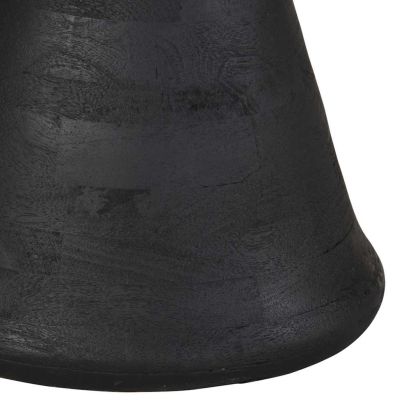 Странична маса черна Ø50x40 cm Масивна дървесина Манго