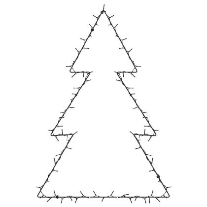 Коледни светлини Силует на коледно дърво 115 светодиода топло
