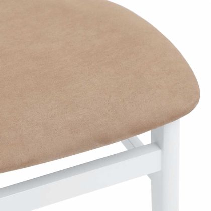 Трапезни столове с възглавници 2 бр Бяла масивна дървесина гума