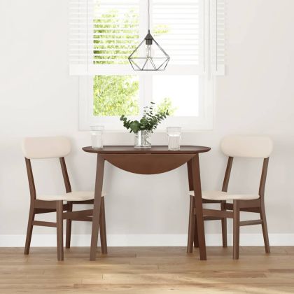 Трапезни столове с възглавници 2бр Кафяв масивна дървесина гума