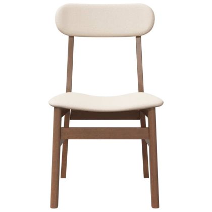 Трапезни столове с възглавници 2бр Кафяв масивна дървесина гума