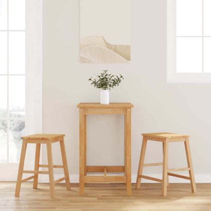 Бар столове 2 бр. масивна дървесина гума