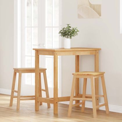 Бар столове 2 бр. масивна дървесина гума