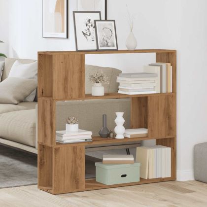 Библиотека/разделител за стая, дъб артизан, 100x24x94 см
