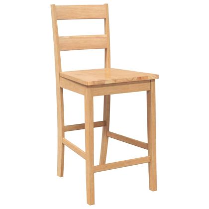 Бар столове 2 бр Естествена масивна дървесина гума