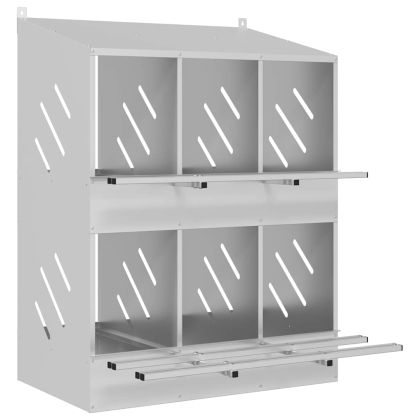 Кутия за гнездене на пилета с 6 отделения, галванизиран