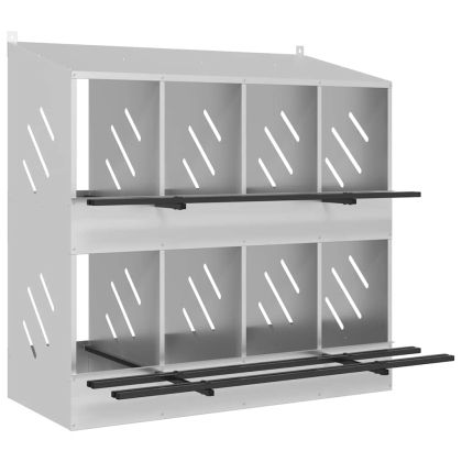 Кутия за гнездене на пилета с 8 отделения, галванизиран