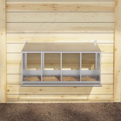 Кутия за гнездене на пилета с 4 отделения, галванизиран