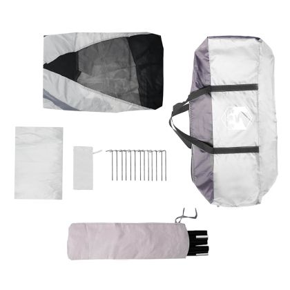 Шатра за басейн с подвижна муха & Мрежести стени сива 512x458cm