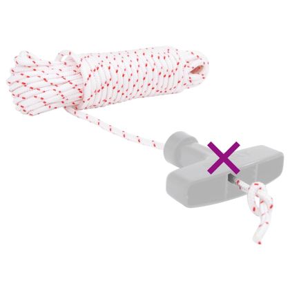 Кабел за издърпване на стартера бял и червен Ø4 мм 10 м найлон