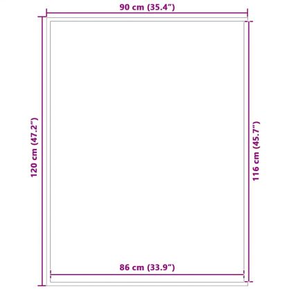 Изтривалка раирана, черна и сива, 90x120 см