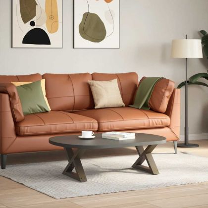 Крака за масичка за кафе, 2 бр., естествена стомана, 60 x (30-31,3) см, стомана