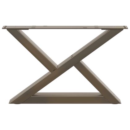 Крака за масичка за кафе, 2 бр., естествена стомана, 60 x (30-31,3) см, стомана