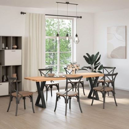 Крака за трапезна маса, 2 бр., черни, 50 x (72-73,3) см, стомана