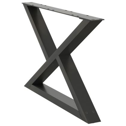 Крака за масичка за кафе, 2 бр., антрацит, 70 x (42-43,3) см, стомана