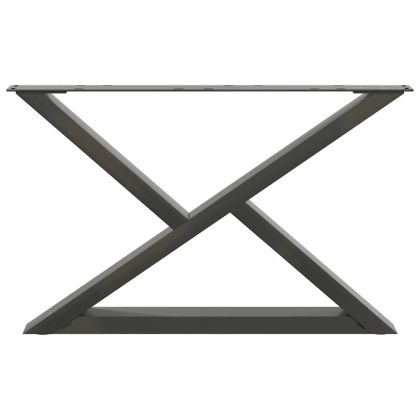 Крака за масичка за кафе, 2 бр., антрацит, 70 x (42-43,3) см, стомана