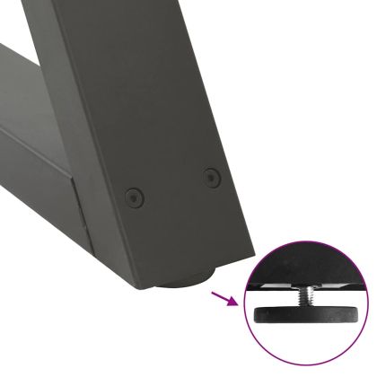 Крака за масичка за кафе, 2 бр., антрацит, 70 x (42-43,3) см, стомана