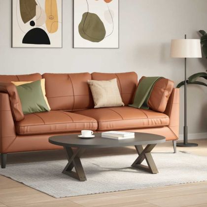 Крака за масичка за кафе, 2 бр., естествена стомана, 50 x (30-31,3) см, стомана