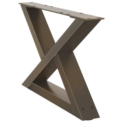 Крака за масичка за кафе, 2 бр., естествена стомана, 50 x (30-31,3) см, стомана