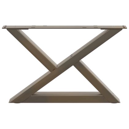 Крака за масичка за кафе, 2 бр., естествена стомана, 50 x (30-31,3) см, стомана