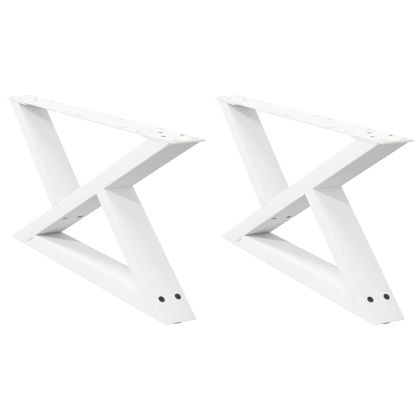 Крака за масичка за кафе, 2 бр., бели, 70 x (30-31,3) см, стомана