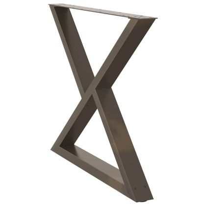 Крака за трапезарна маса, 2 бр., естествена стомана, 90 x (72-73,3) см, стомана