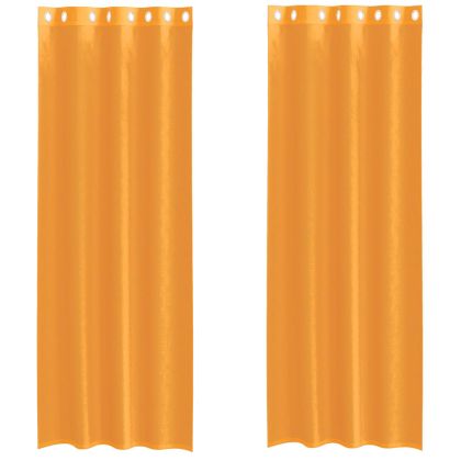 Пердета от воал с втулки, 2 бр, оранжево, 140x300 см