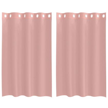 Пердета от воал с втулки, 2 бр, розово, 140x175 см
