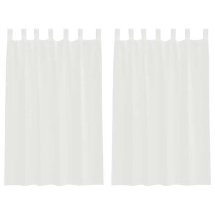 Пердета от воал с прът джобове, 2 бр, бяло