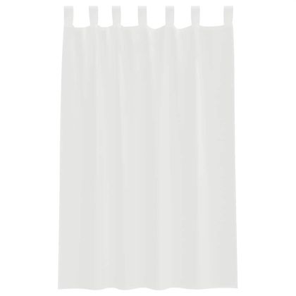 Пердета от воал с прът джобове, 2 бр, бяло