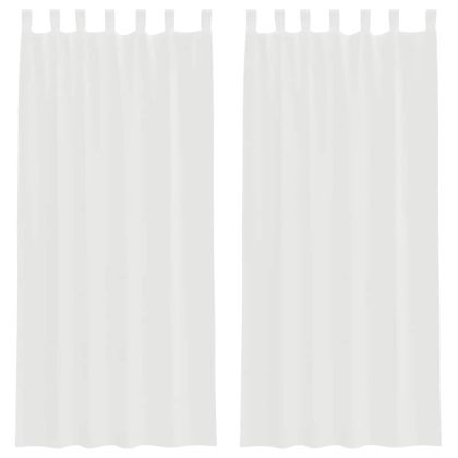 Пердета от воал с прът джобове, 2 бр, бяло