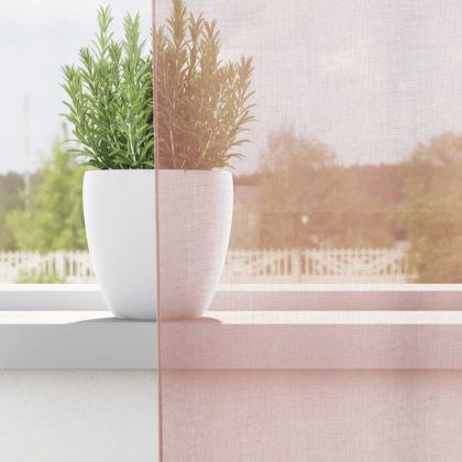 Пердета от воал с прът джобове, 2 бр, розово