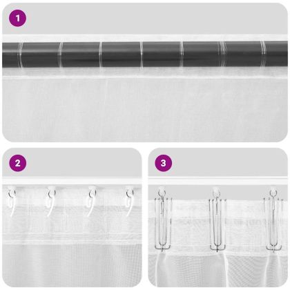 Пердета от воал с горна част, 2 бр, кафяво